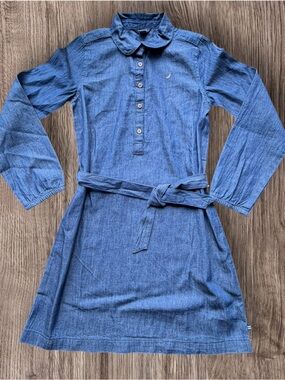 Girls Nautica Blue Denim Dress Size Medium 8/10